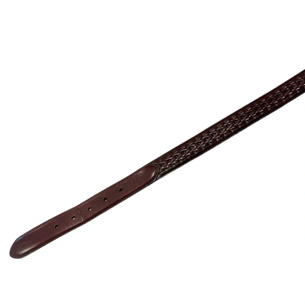 Orvis Women's Woven Braid Detail Brown Leather Belt